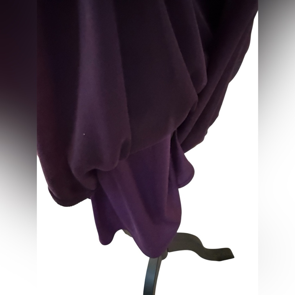 Xscape Ruched Dress Purple Size 10 lace cap sleeve fully lined drape chest - Picture 11 of 12
